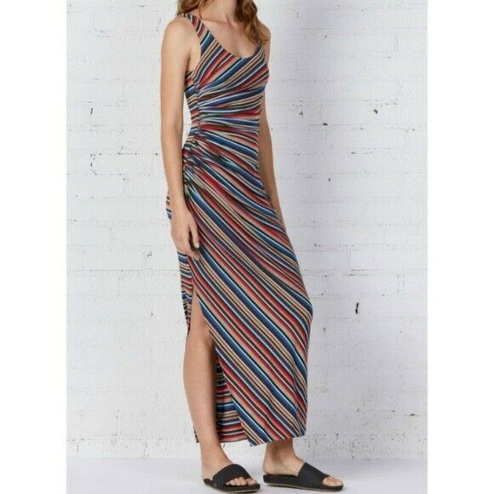 Anthropologie multicolor striped tank midi dress